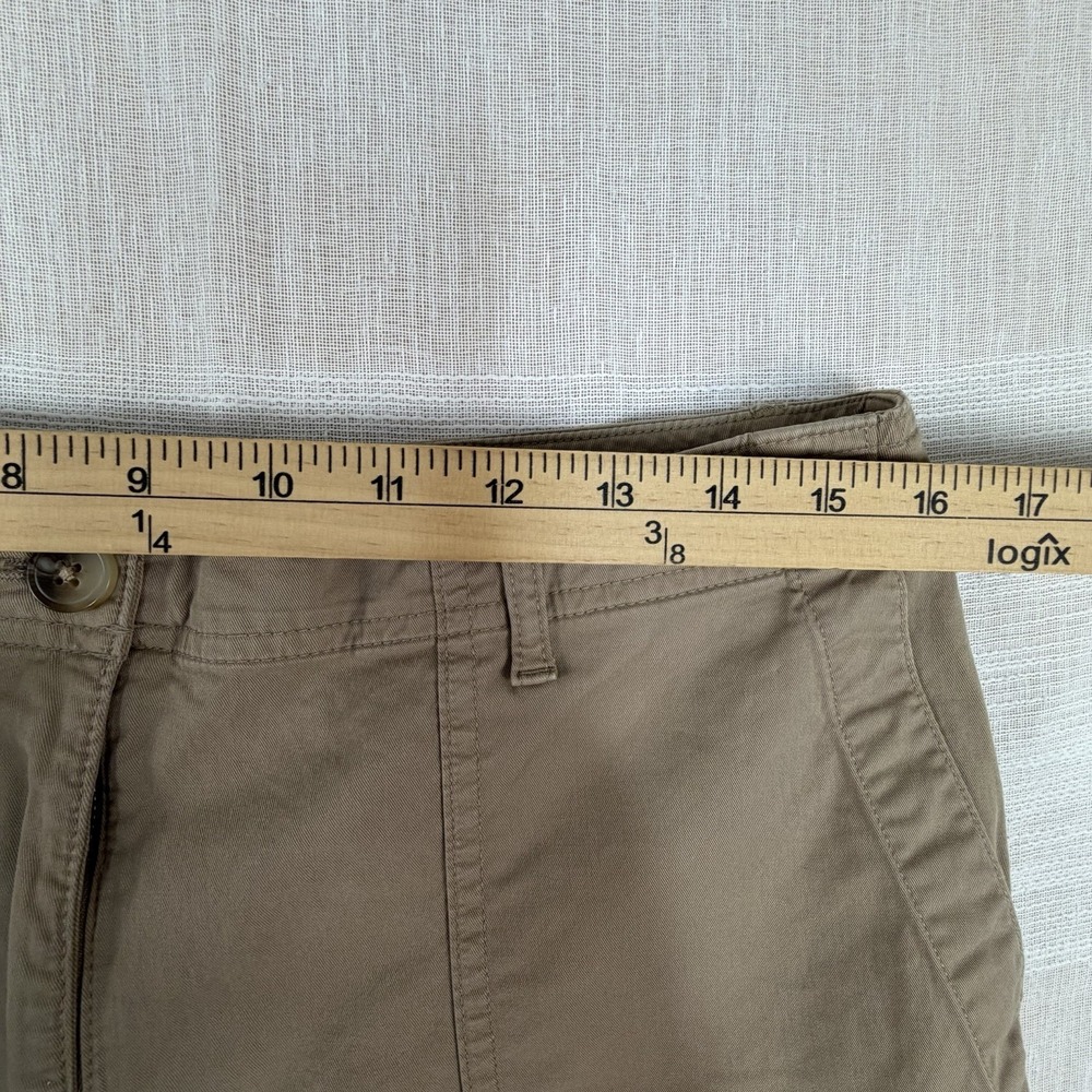 J. Jill Pima Cotton Patch Pocket Cuffed Women's Crop Pants 10 Khaki Stretch $89 - Picture 4 of 9